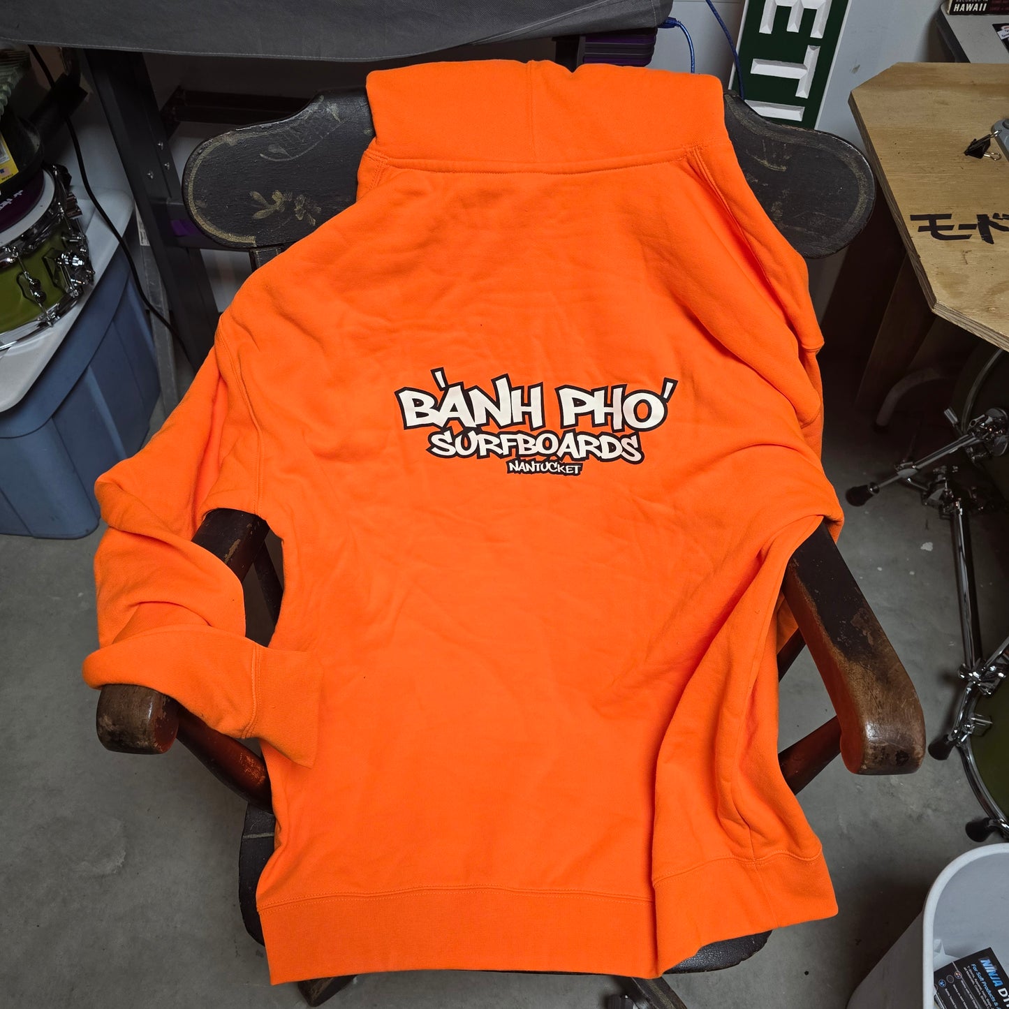 Safety Orange Text Hoodie - SALE